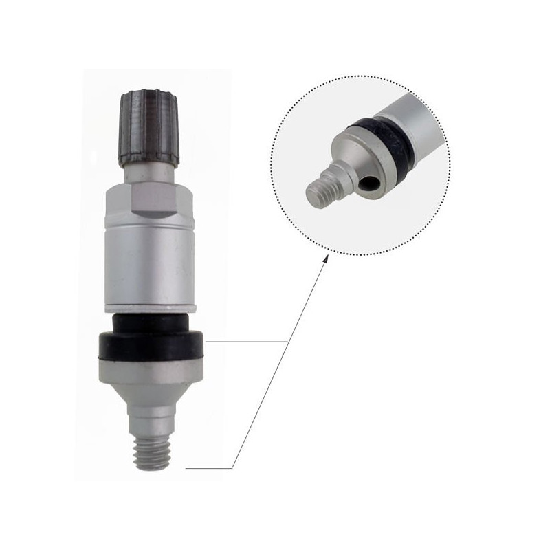 TPMS-12 STIX-ventil til TRW-sensor, sølvfarvet