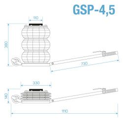 Pneumatisk luftpude-løfter – „snefnug“ 4,5 t GSP 4,5 STIX / Grafit