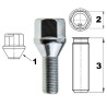 Fælg-/hjulskrue M12x1,25 konisk / K19 – 26 mm