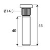 Rillet hjulnavbolt M12x1,5 / diameter 14,3 mm / 40 mm