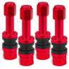 Fælgventil, rød, X2 Series Red Edition (skruetype, aluminium TR48E) – 4 stk. – Carbonado