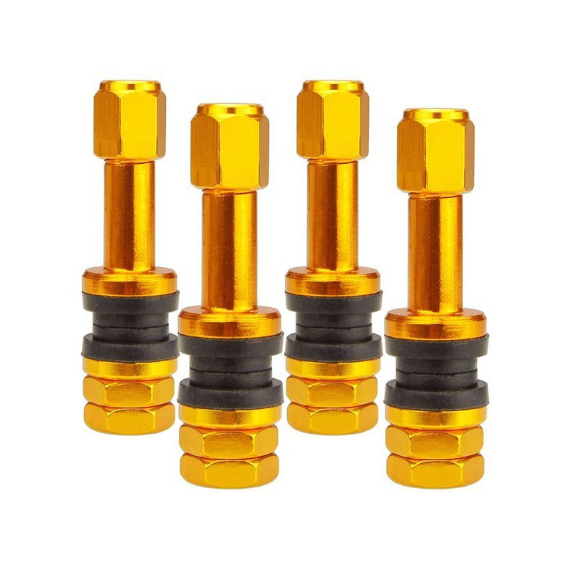 Fælgventil, guldfarvet, X2 Series Gold Edition (skruetype, aluminium TR48E) – 4 stk. – Carbonado