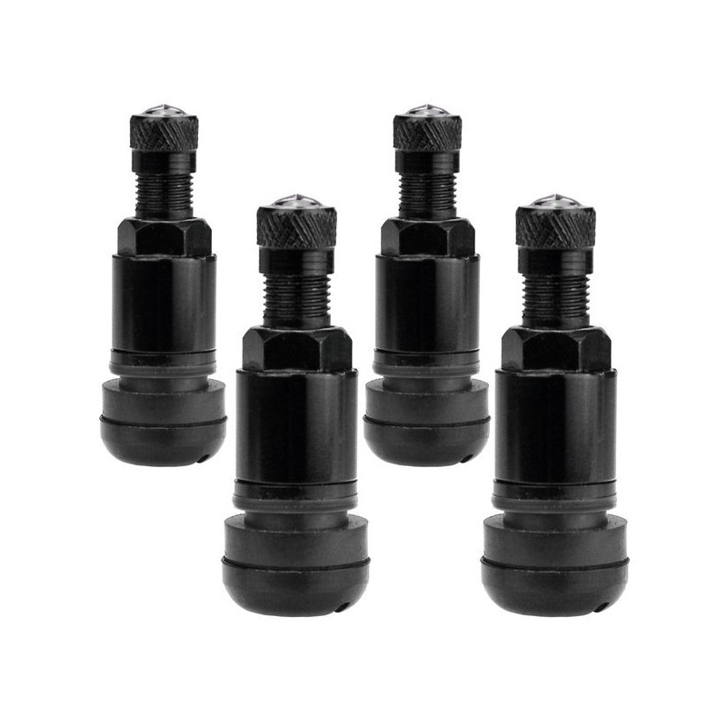 Fælgventil, sort, X1 Series Black Edition (skruetype, aluminium MS525) – 4 stk. – Carbonado