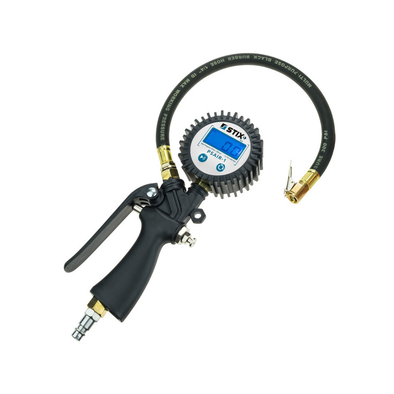 Dækpumpe med elektronisk manometer PSAIR-1 0–18 bar Stix