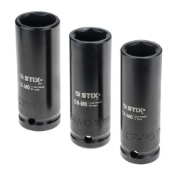 1/2" lange slagskruenøgler, sæt med 3 stk. i kuffert (17, 19, 21) STT CR-MO SERIES PREMIUM - Stix Tool