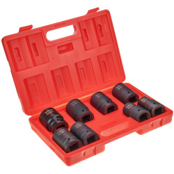 1" lange slagskruemundstykker, sæt med 8 stk. i kuffert (24, 27, 30, 32, 33, 34, 36, 38) STT CR-MO SERIES 5 - Stix Tool