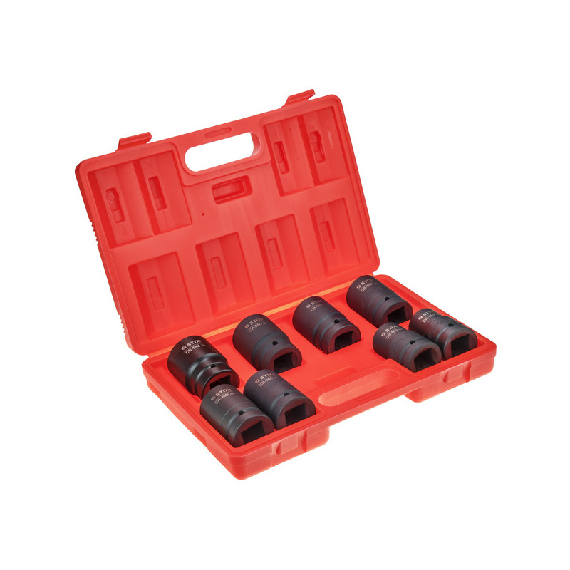 1" lange slagskruemundstykker, sæt med 8 stk. i kuffert (24, 27, 30, 32, 33, 34, 36, 38) STT CR-MO SERIES 5 - Stix Tool
