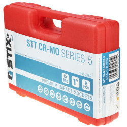 1" lange slagskruemundstykker, sæt med 8 stk. i kuffert (24, 27, 30, 32, 33, 34, 36, 38) STT CR-MO SERIES 5 - Stix Tool