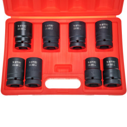 1" lange slagskruemundstykker, sæt med 8 stk. i kuffert (24, 27, 30, 32, 33, 34, 36, 38) STT CR-MO SERIES 5 - Stix Tool