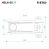 Hydraulisk løftebuk / løftefod, højde 130–480 mm, HELN-05 3T – Stix