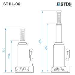 Hydraulisk søjlehejs (flaskehejs) 6T BL-06 - Stix