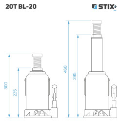 Hydraulisk søjlehejs (flaskehejs) 20T BL-20 - Stix