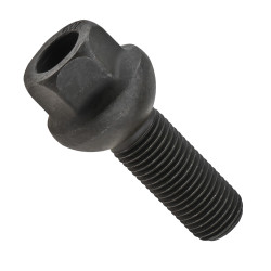 Sort skrue til alu- og stålfælge, M14x1,5, kuglehoved, R14 – 34 mm, Carbonado K19