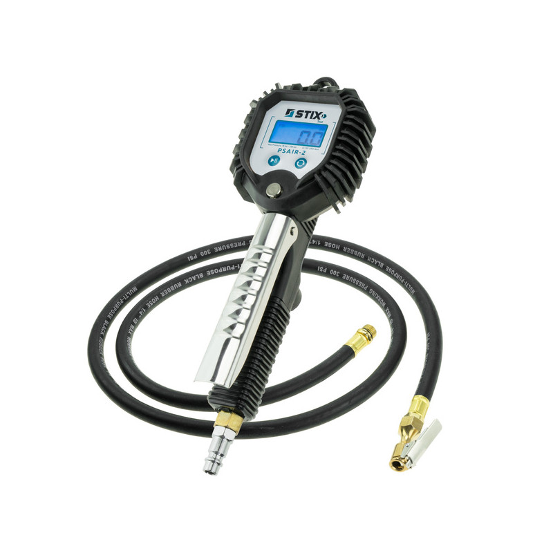Dækpumpe med elektronisk manometer PSAIR-2, 1,5 m – 0–18 bar, Stix