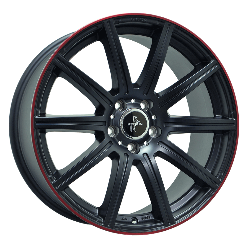 Fælge KESKIN WHEELS KT16 19 5x112 MATT BLACK LIP RED