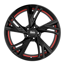 Fælge MAM WHEELS RS5 17 5x112 BLACK PAINTED RED INSIDE
