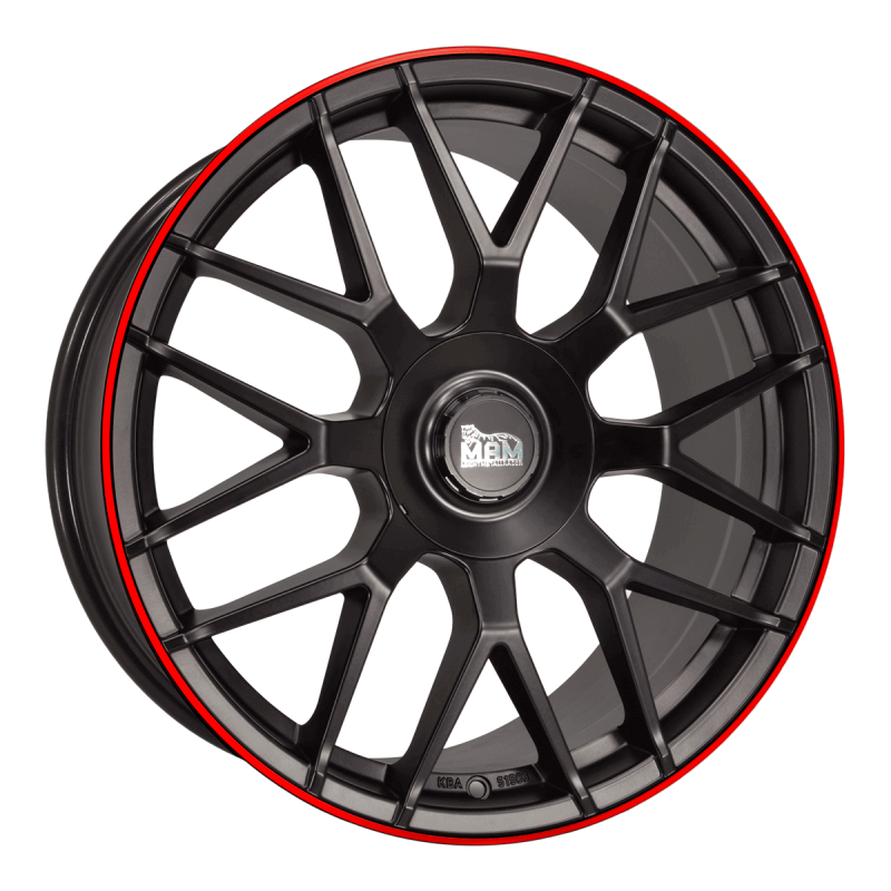 Fælge MAM WHEELS GT1 19 5x100/112 MATT BLACK LIP RED