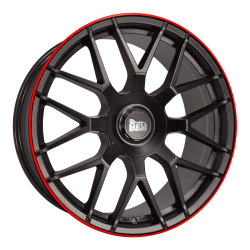 Fælge MAM WHEELS GT1 19 5x112 MATT BLACK LIP RED