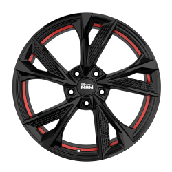 Fælge MAM WHEELS RS6 19 5x114.3 BLACK PAINTED RED INSIDE