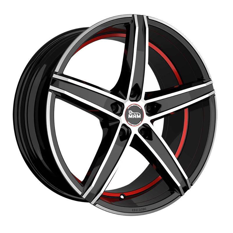 Fælge MAM WHEELS OX-18 19 5x114.3 BLACK FRONT POLISH RED INSIDE