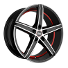 Fælge MAM WHEELS OX-18 19 5x114.3 BLACK FRONT POLISH RED INSIDE