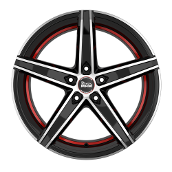 Fælge MAM WHEELS OX-18 19 5x114.3 BLACK FRONT POLISH RED INSIDE