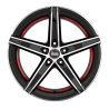 Fælge MAM WHEELS OX-18 19 5x114.3 BLACK FRONT POLISH RED INSIDE