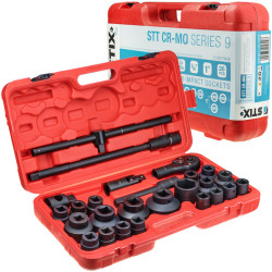 3/4" og 1" slagskruenøgler med tilbehør – 26 dele, kuffert (fra 21 til 65 mm) STT CR-MO SERIES 9 - Stix Tool